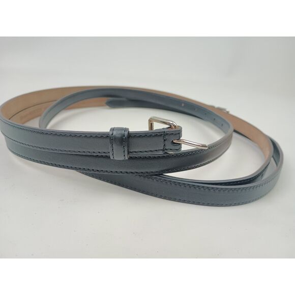 Alexander McQueen Women\'s Black Thin Long Leather Double Belt Size 75 cm 30\